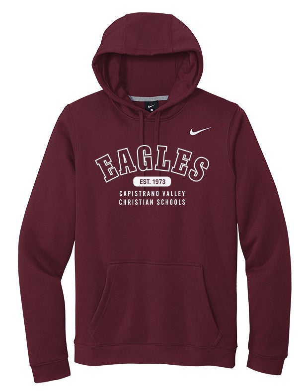 Nike Club Fleece Pullover Hoodie Dark Red CJ1611 CVCS Eagle Outfitters